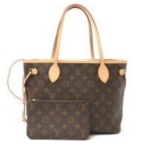 Louis Vuitton Neverfull Tote Handbag Monogram Leather brown